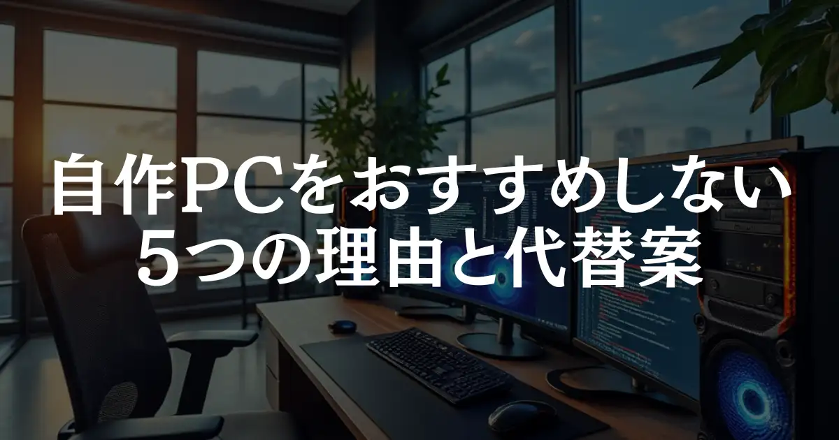 【プロが語る】自作PCをおすすめしない5つの理由と代替案を徹底解説！という記事のアイキャッチ画像